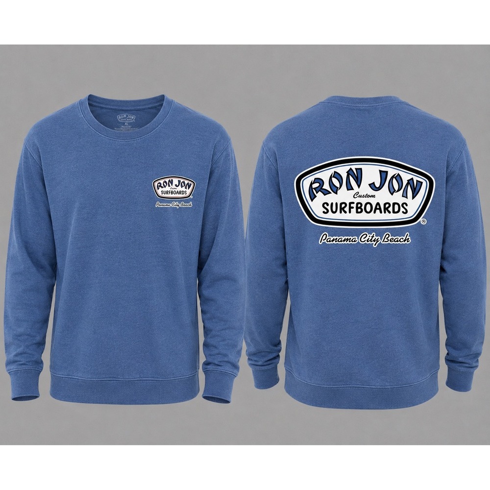 Ron Jon Surf Shop Panama City Beach Blue Crewneck Sweatshirt XL Mens Surfwear